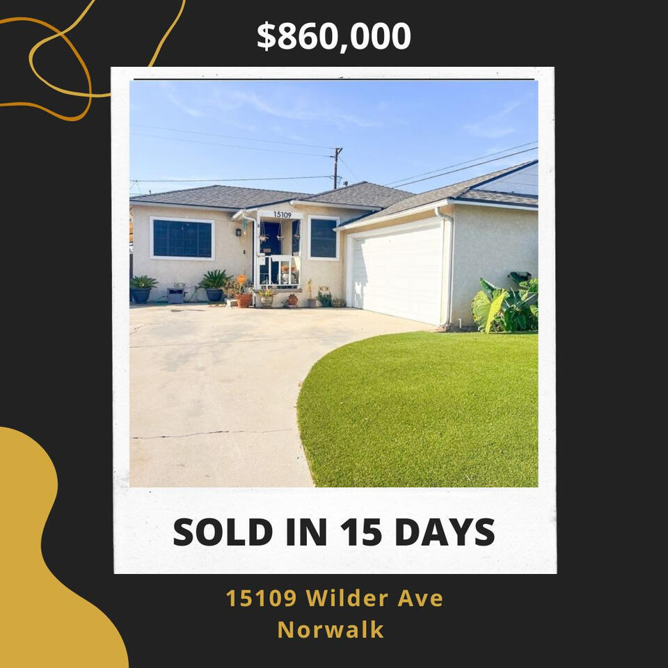 15109 Wilder Ave – Sold in 15 Days for $860,000 by Nanda Realty Front view of 15109 Wilder Ave, Norwalk – Sold by Varun Nanda in 15 days for $860,000